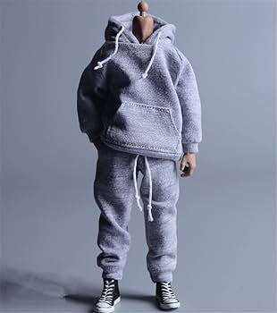 メル S PRINT SWEAT2 TOYS gray Amazon.com: 1/12 Scale Male Clothes,Men's Hoodie Pants